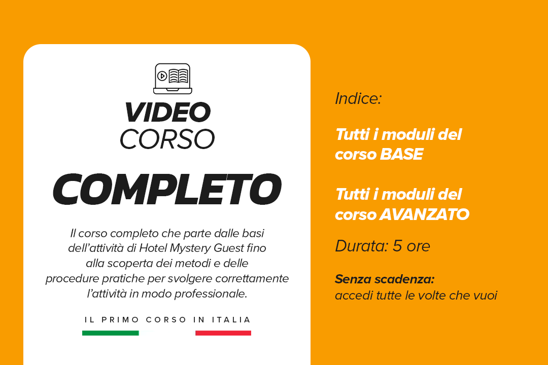 Corso Base + Avanzato Hotel Mystery Guest